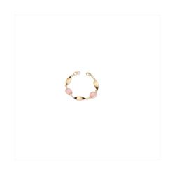 Pulsera Bronce Dorado Sovrani Mujer J12369 Piedras Rosas C. Óvalos Alargados Lisos 18+3cm