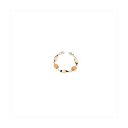 Pulsera Bronce Dorado Sovrani Mujer J12372 Piedras Naranja C. Óvalos Alargados Lisos 17+3cm