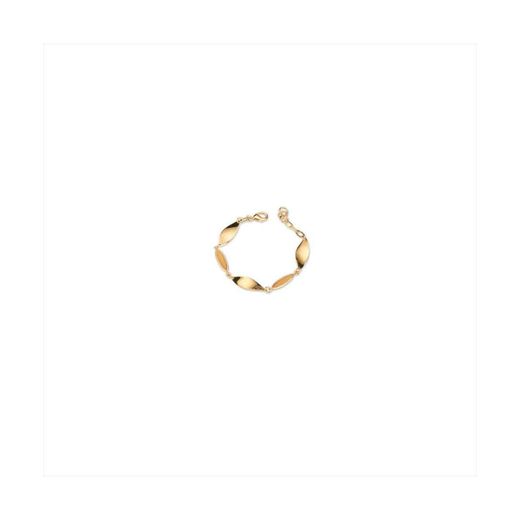 Pulsera Bronce Dorado Sovrani Mujer J12375 Piedras Naranja C. Óvalos Alargados Lisos 18+3cm