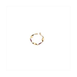 Pulsera Bronce Dorado Sovrani Mujer J12384 Piedras Lila Ovalos Alargados C. Circonitas 18+3cm
