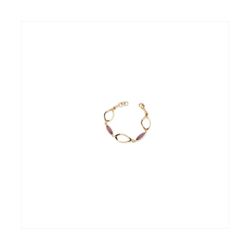 Pulsera Bronce Dorado Sovrani Mujer J12387 Piedras Lila C. Óvalos Calados 18+3cm