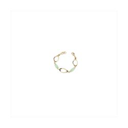 Pulsera Bronce Dorado Sovrani Mujer J12390 Piedras Verdes C. Óvalos Alargados Lisos 18+3cm