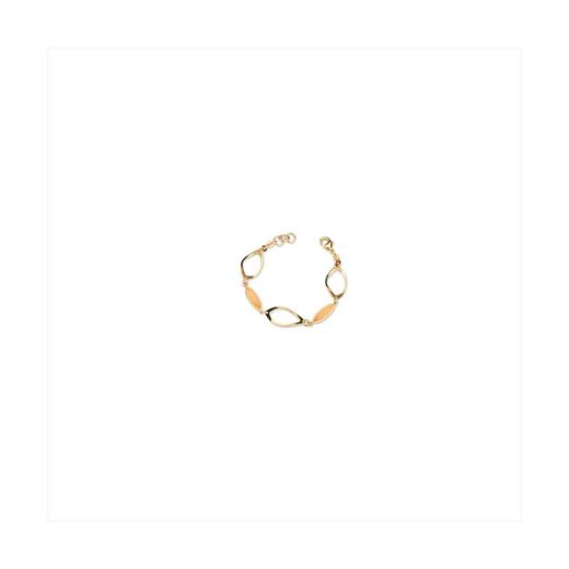 Pulsera Bronce Dorado Sovrani Mujer J12396 Piedras Naranja C. Óvalos Calados 18+3cm