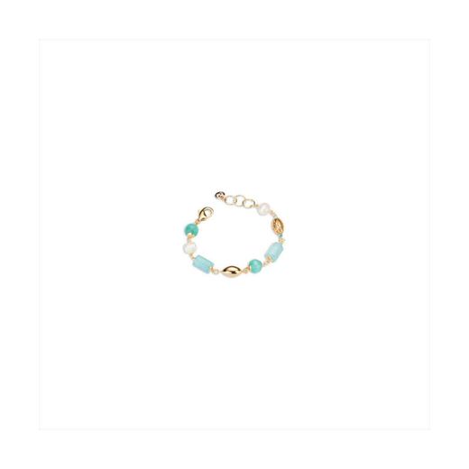Pulsera Bronce Dorado Sovrani Mujer J12405 Piedras Azules 19+4cm