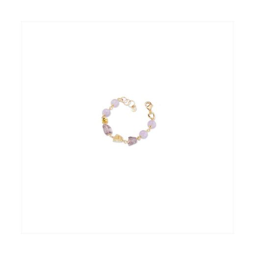 Pulsera Bronce Dorado Sovrani Mujer J12417 Piedras Violetas 19+4cm