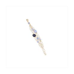 Pulsera Bronce Dorado Sovrani Mujer J12421 Piedras Lila Bicolor Negra 17+4cm