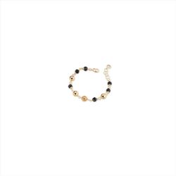 Pulsera Bronce Dorado Sovrani Mujer J12425 Nolas Negras Bicolor Doradas 19+3cm