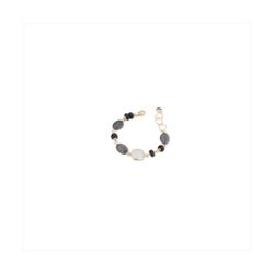 Pulsera Bronce Dorado Sovrani Mujer J12429 Piedra Madre Perla C. Piedras Negras Bicolor Gris 18+4cm
