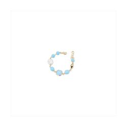 Pulsera Bronce Dorado Sovrani Mujer J12432 Piedras Azules & Perla 20+4cm