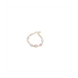 Pulsera Bronce Dorado Sovrani Mujer J12439 Perlas Piedras Rosa 19+4cm