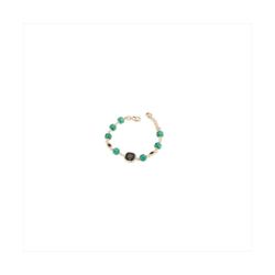 Pulsera Bronce Dorado Sovrani Mujer J12442 Piedras Verdes Bicolor Negra 18+4cm