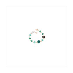 Pulsera Bronce Dorado Sovrani Mujer J12443 Piedras Verdes Bicolor Negras 19+4cm