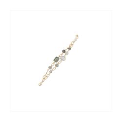 Pulsera Bronce Dorado Sovrani Mujer J12447 Piedras Grises & Madre Perla 17+4cm