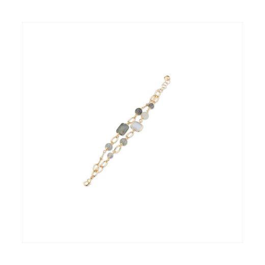 Pulsera Bronce Dorado Sovrani Mujer J12447 Piedras Grises & Madre Perla 17+4cm