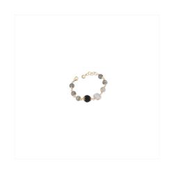 Pulsera Bronce Dorado Sovrani Mujer J12448 Piedras Grises & Madre Perla 17+4cm