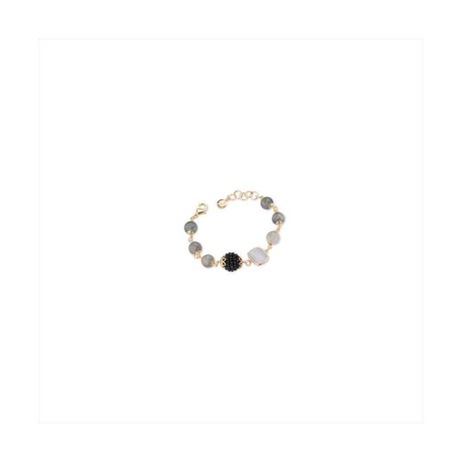 Pulsera Bronce Dorado Sovrani Mujer J12448 Piedras Grises & Madre Perla 17+4cm
