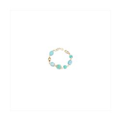 Pulsera Bronce Dorado Sovrani Mujer J12454 Piedras Azules 18+4cm