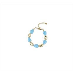 Pulsera Bronce Dorado Sovrani Mujer J12631 Piedras Turquesa 20+6cm