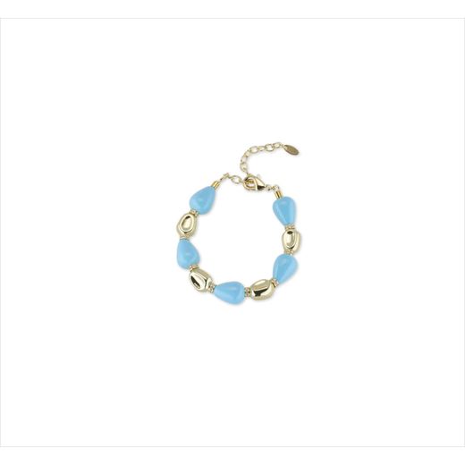 Pulsera Bronce Dorado Sovrani Mujer J12631 Piedras Turquesa 20+6cm