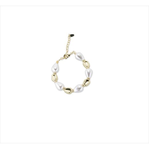 Pulsera Bronce Dorado Sovrani Mujer J12636 Piedras Ágata Blanca 20+6cm