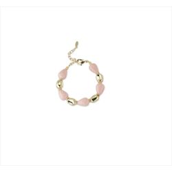 Pulsera Bronce Dorado Sovrani Mujer J12641 Piedras Coral Rosa 20+6cm