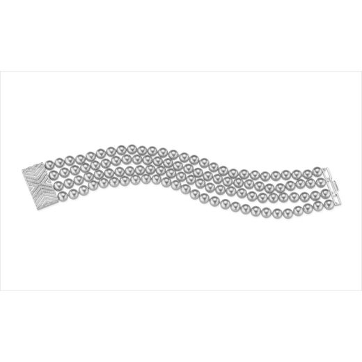 Pulsera Bronce Sovrani Mujer J12652 Perlas Grises 19,5cm