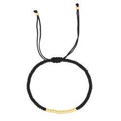 Pulsera Cordón - Acero Dorado Mujer 3mm PSL0071DOEN Color Negro