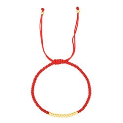 Pulsera Cordón - Acero Dorado Mujer 3mm PSL0071DOER Color Rojo
