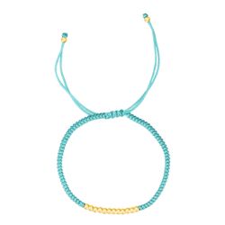 Pulsera Cordón - Acero Dorado Mujer 3mm PSL0071DOET Color Turquesa