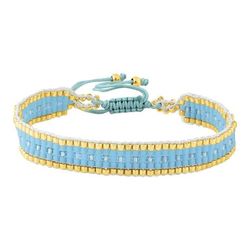 Pulsera Cordón Algodón Azul - Acero Dorado Argyor MRM (AC)403A60 Plaqué Azul