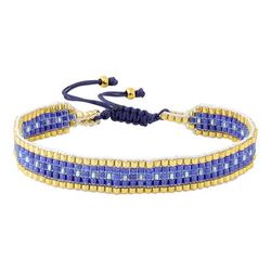 Pulsera Cordón Algodón Azul - Acero Dorado Argyor MRM (AC)403A62 Plaqué Azul