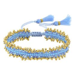 Pulsera Cordón Algodón Azul - Acero Dorado Argyor MRM (AC)403A69 Plaqué azul