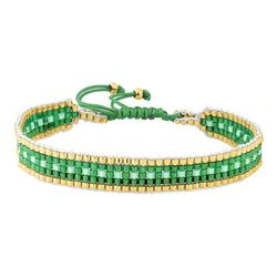Pulsera Cordón Algodón Verde - Acero Dorado Argyor MRM (AC)403A64 Plaqué Verde