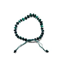 Pulsera Cordón Mujer PUM0060DOMQ Piedras Minerales Malaquita