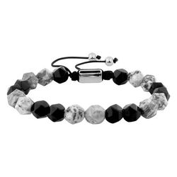 Pulsera Cordón Negro Argyor MRM (AC)403A12 Piedras Jaspe Agata Negro