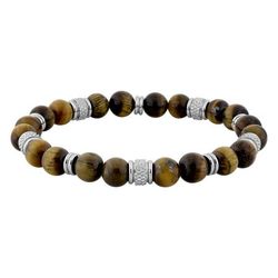 Pulsera Cordón Negro Argyor MRM (AC)403A16 Piedras Ojo De Tigre