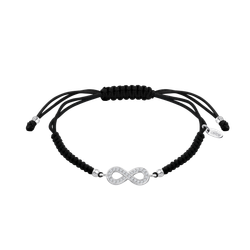 Pulsera Cordón Negro - Plata Lotus LP1859-2/2 Infinito Circonitas