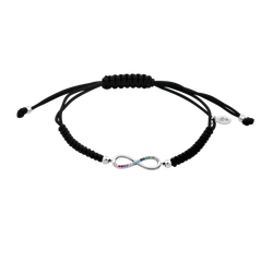 Pulsera Cordón Negro - Plata Lotus LP1872-2/5 Infinito Circonitas multicolor