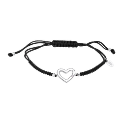 Pulsera Cordón Negro - Plata Lotus LP3217-2/1 Corazón