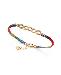 Pulsera Cordón - Plata Dorada Viceroy Mujer 13265P100-39 Eslabones Circonitas Multicolor