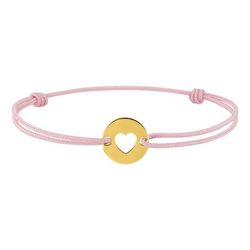 Pulsera Cordon Rosa - Metal Chapado Oro Argyor MRM Mujer (CH)133783 Corazón Calado