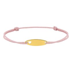 Pulsera Cordón Rosado-Metal Chapado Oro Argyor MRM (CH)133774 Placa Corazón