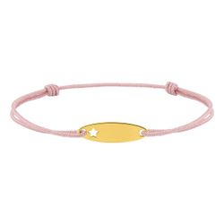 Pulsera Cordón Rosado-Metal Chapado Oro Argyor MRM (CH)133775 Placa Estrella