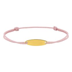Pulsera Cordón Rosado-Metal Chapado Oro Argyor MRM (CH)133781 Placa Lisa