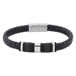 Pulsera Cuero Negro Argyor MRM (AC)403A13 Placa Negra