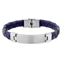 Pulsera Cuero Sintético Azul - Acero Argyor MRM (AC)403A04 Placa Pulida