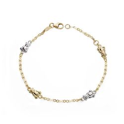 Pulsera de Oro 18kts de Comunión Bicolor Oso 17cm 29000039