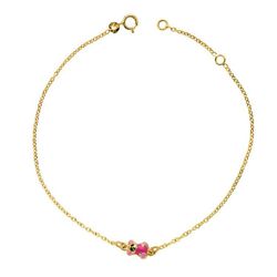 Pulsera de Oro 18kts de Comunión Osito Esmalte 18cm 25000117