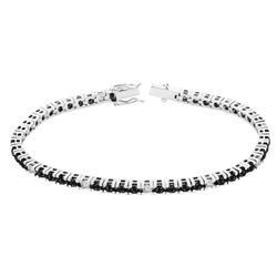 Pulsera Diamantes Hombre Oro Blanco 18kts Garras 4,88cts 1309179