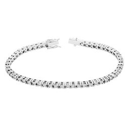 Pulsera Diamantes Oro Blanco 18kts Garras 3.92cts 9307334